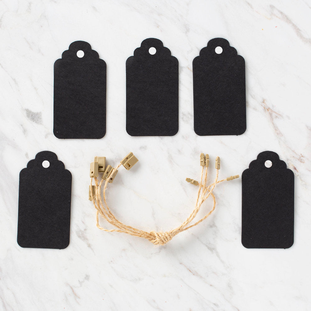 Loren 5'li Siyah Etiket ve Klipsli Etiket İpi